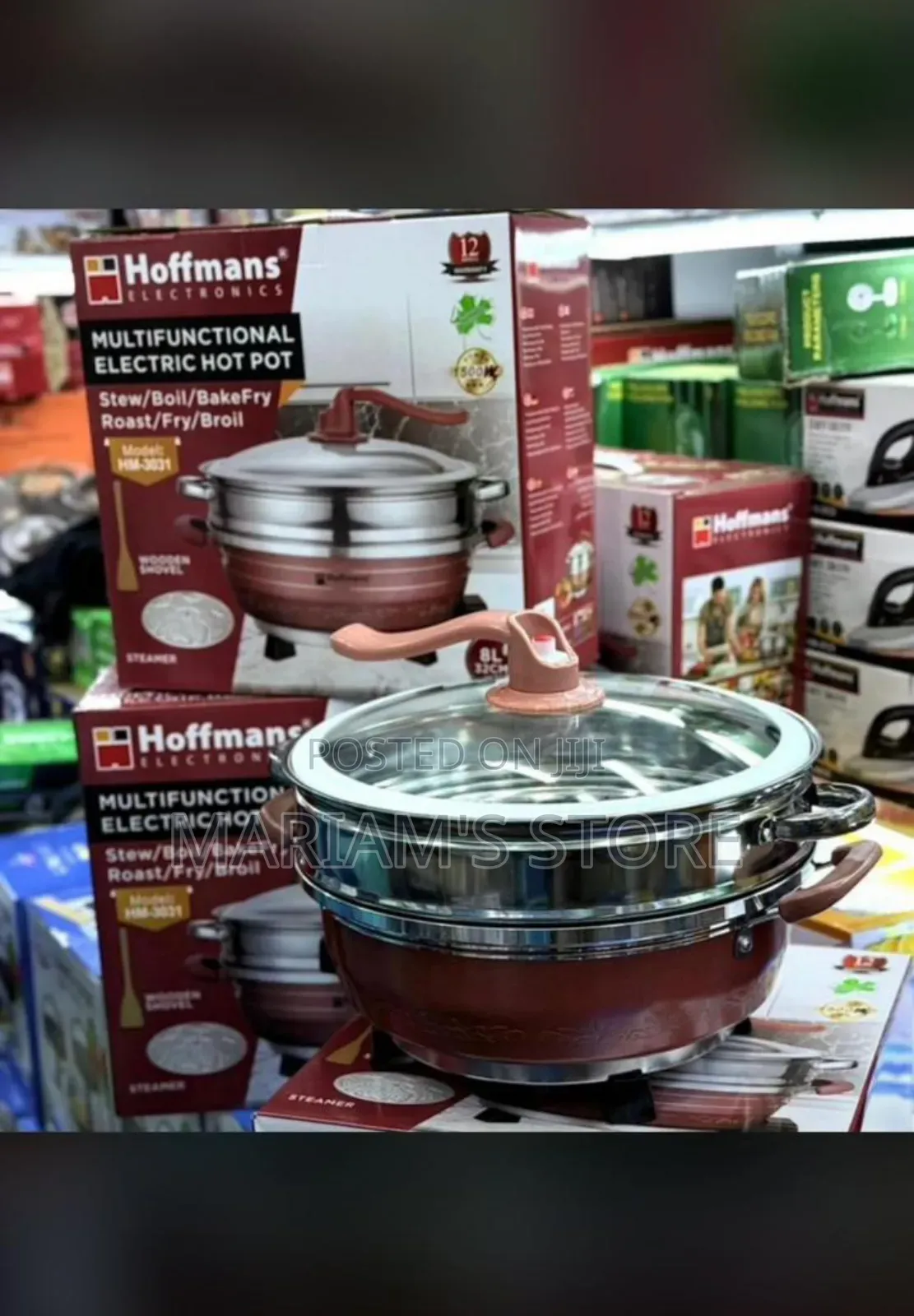 Multifunctional Electric Hot Pot With a Non-Stick Cooking Surface .