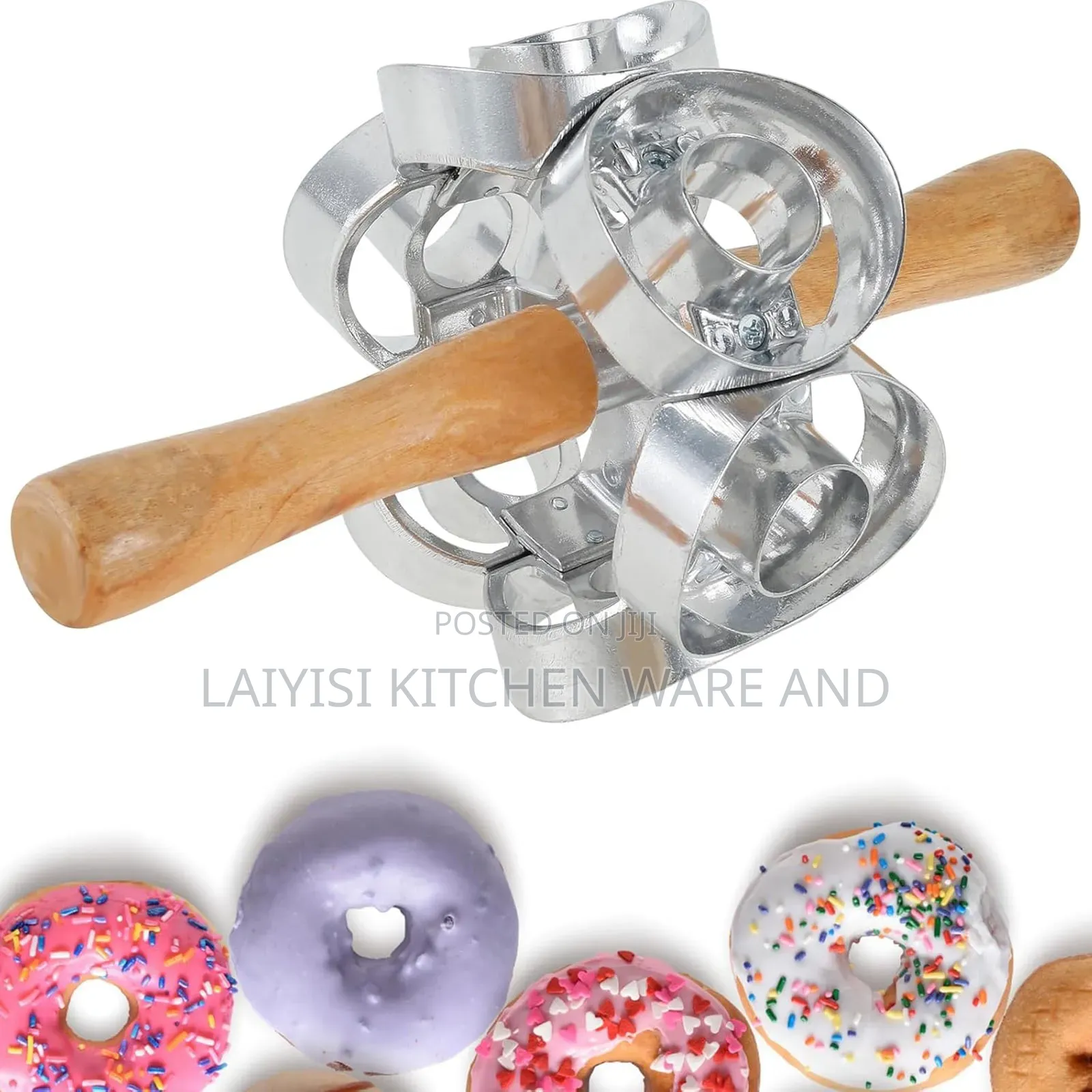 Donut Cutter Roller Round Shape Donut Cookie Cutter 6 Cut Revolving