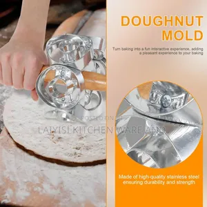 Donut Cutter Roller Round Shape Donut Cookie Cutter 6 Cut Revolving
