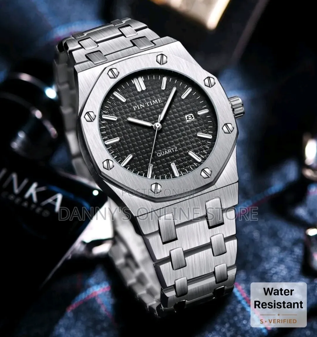 Pintime Octagonal Screw Casual Waterproof Quartz Watch.