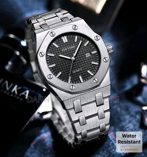 Pintime Octagonal Screw Casual Waterproof Quartz Watch.