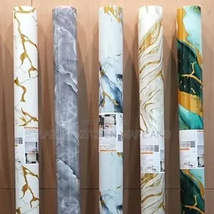 1 Roll /Pc of Peel and Stick Marble Wallpaper ( 1.2m X 3m) Multi Color