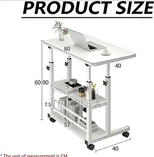Adjustable Height Laptop Table With Tray
