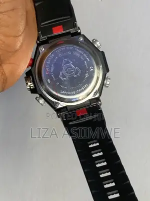 Casio G-Shock Watch With a Silver Metal Bezel Blackstrap