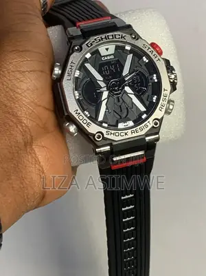 Casio G-Shock Watch With a Silver Metal Bezel Blackstrap