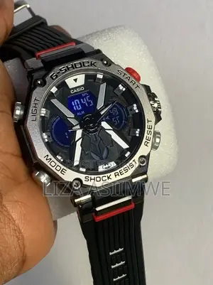 Casio G-Shock Watch With a Silver Metal Bezel Blackstrap