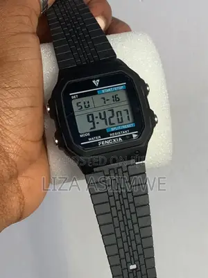 Fencxia Digital Watch With a Matching Textured Rubber Strap