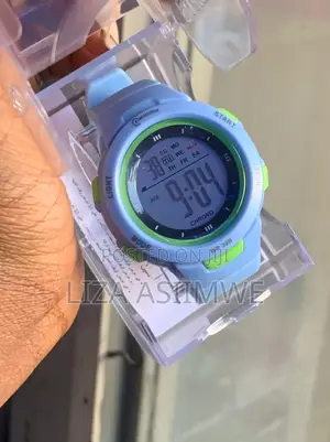 Kids Digital Sports Watch With A Light Blue Silicone Strap