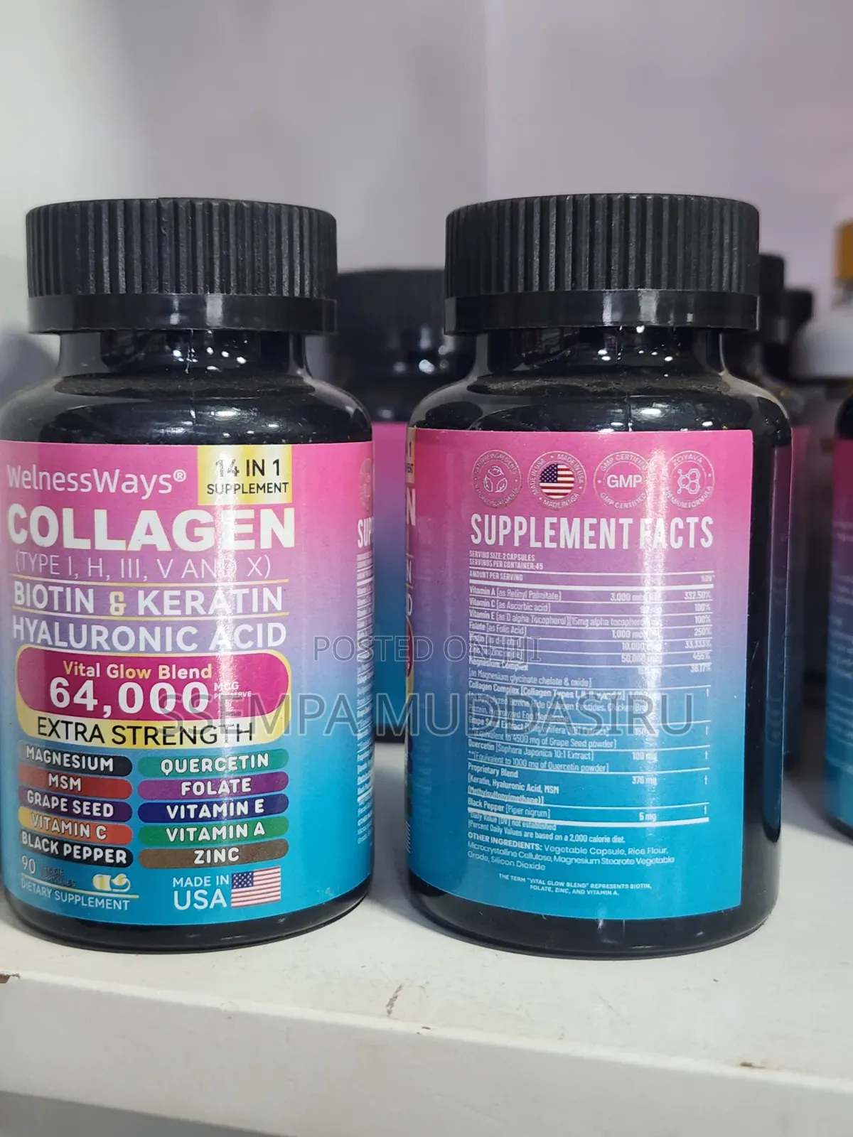 Collagen 14 in 1 ,Vital Glow Blend 90 Capsules Dietry Supplement