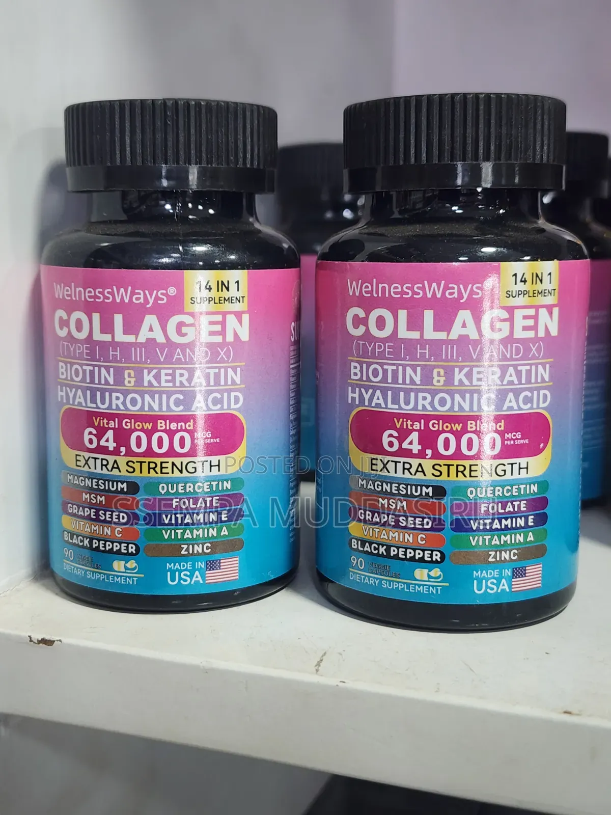 Collagen 14 in 1 ,Vital Glow Blend 90 Capsules Dietry Supplement