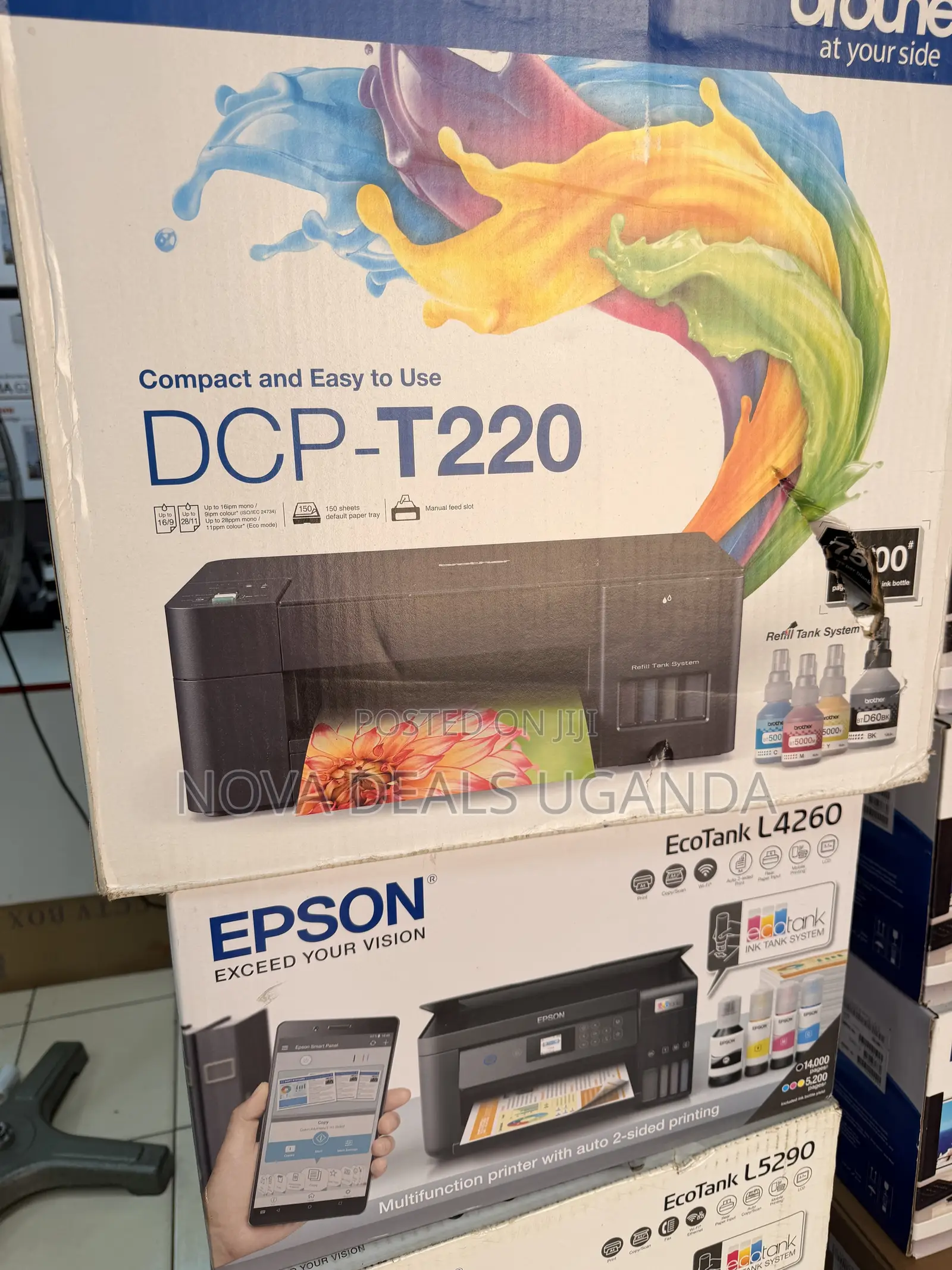 Brother Ink Tank Printer, DCP-T220 - Usb -High Yield Ink Bottles