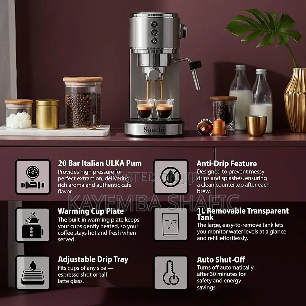 Saachi 3-in-1 Espresso Multi-Capsule Coffee Maker (20 Bar)