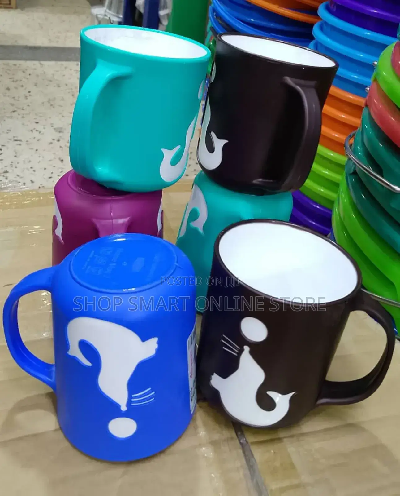 Plastic Drinking Mugs 12pcs