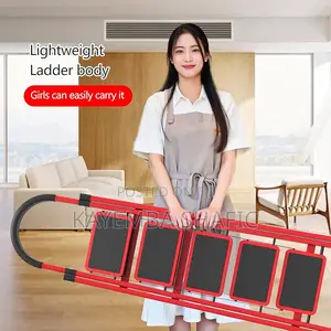Heavy Duty 5-Step Folding Steel Ladder With Non-Slip Pedals