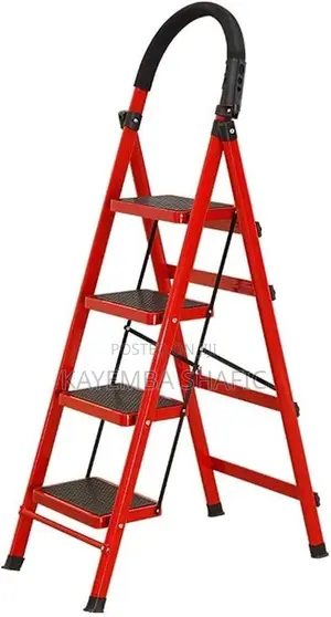 Heavy Duty 4-Step Folding Steel Ladder With Safety Handrail