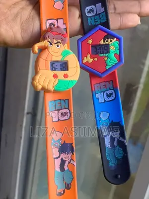 Cartoon Character Digital Watches With Molded Silicone Straps