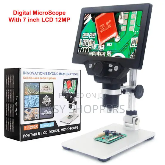 Digital Microscope 7 Inch LCD Display 1-1200x Continuous
