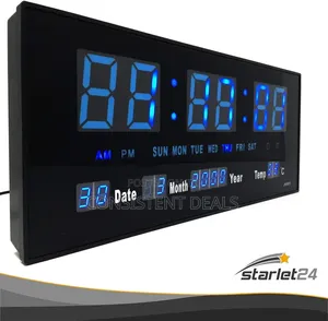 Led Wall Clock With Timer, Alarm Clock, Calendar, Temperature