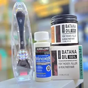 Batana Oil + Minoxidil 5% Derma Roller For Fast Hair Beard Growth