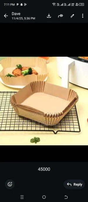 Disposable, Square-Shaped Parchment Paper Liners