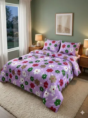Bed Cover 5×6 ~ Multi-Colored Floral Pattern