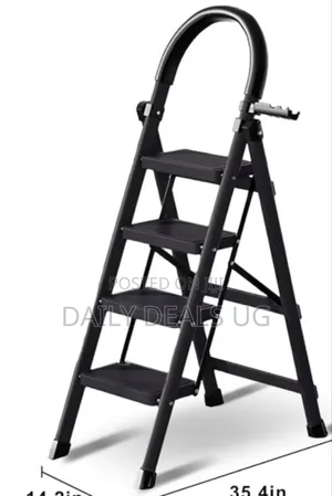 Heavy-Duty, 4-Step Folding Steel Stepladder