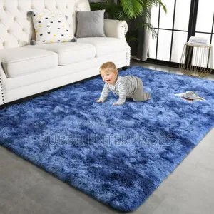Faux / Fluffy Carpet ~ Patched Blue