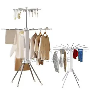 Double Tier Foldable Laundry Stand Witha Portable Tripod Design