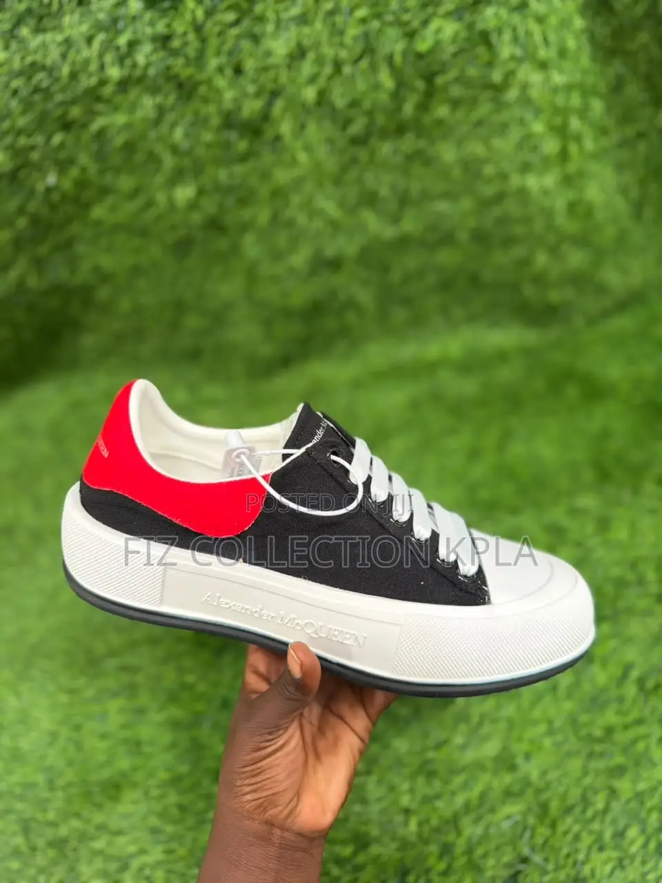 Alexander McQueen Shadow Flame Sneakers – Black, Red White Sole