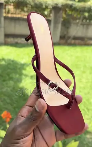 Zara Kitten Heels Red Velvet Shoes