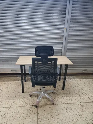Highbacked Office Chair and Table Set
