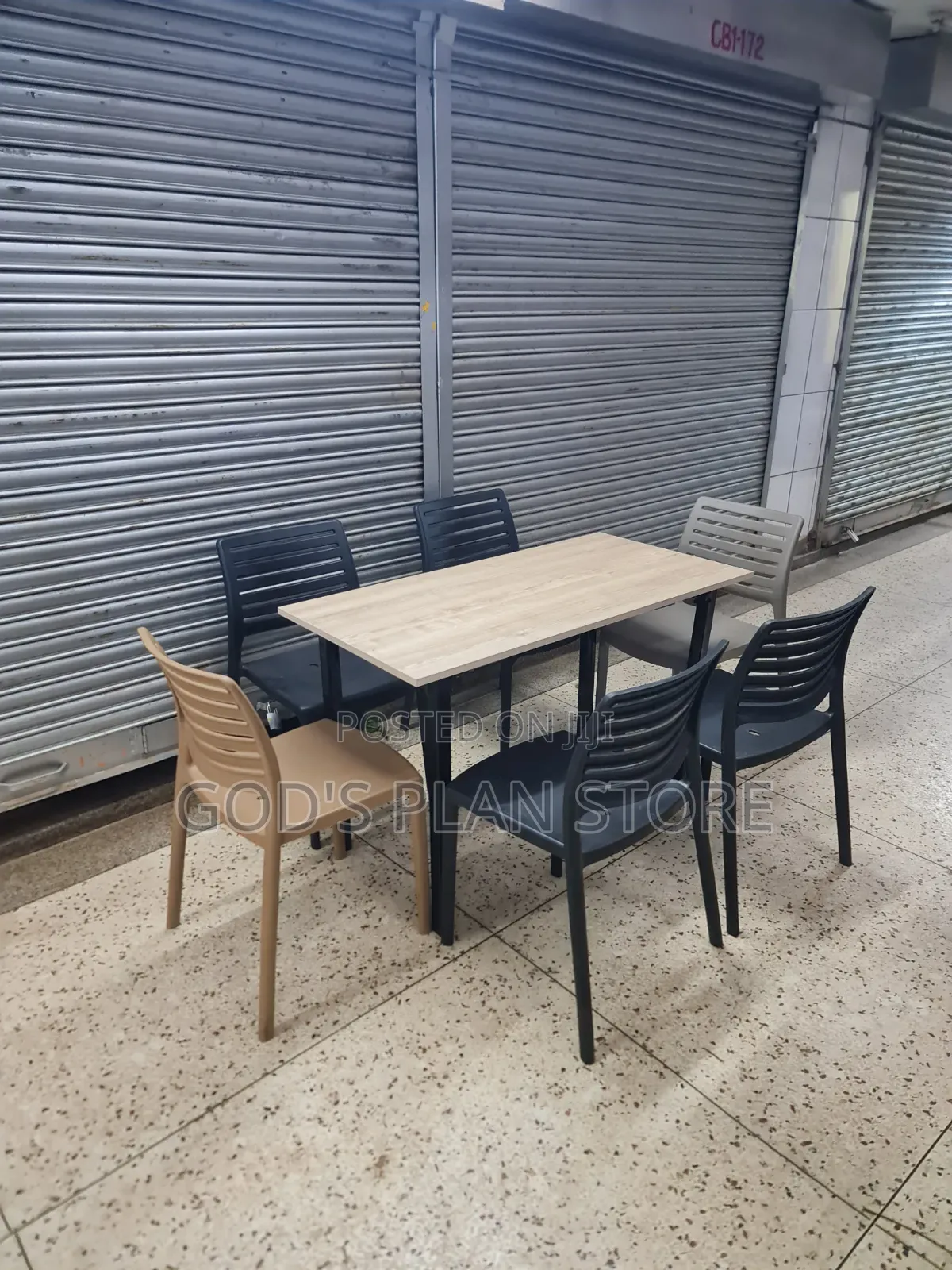 Vintage 6 Seater Wooden Foldable Dining Table and Chairs