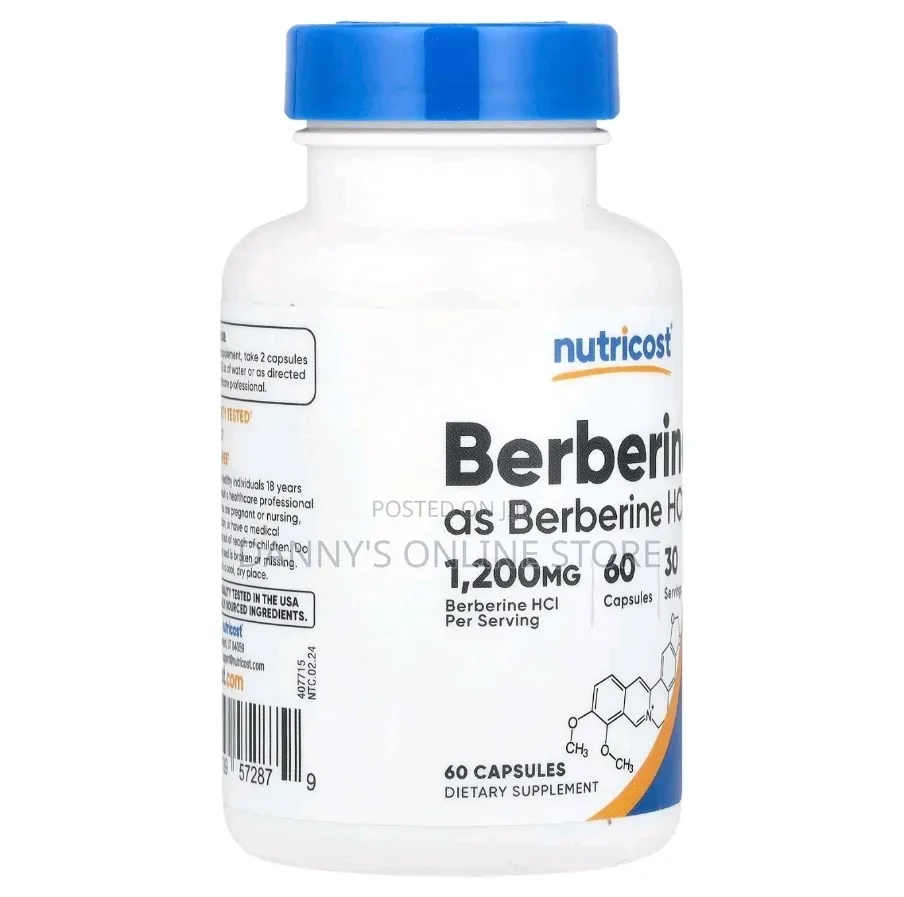 Berberine Hcl, 1200mg, 60 Capsules
