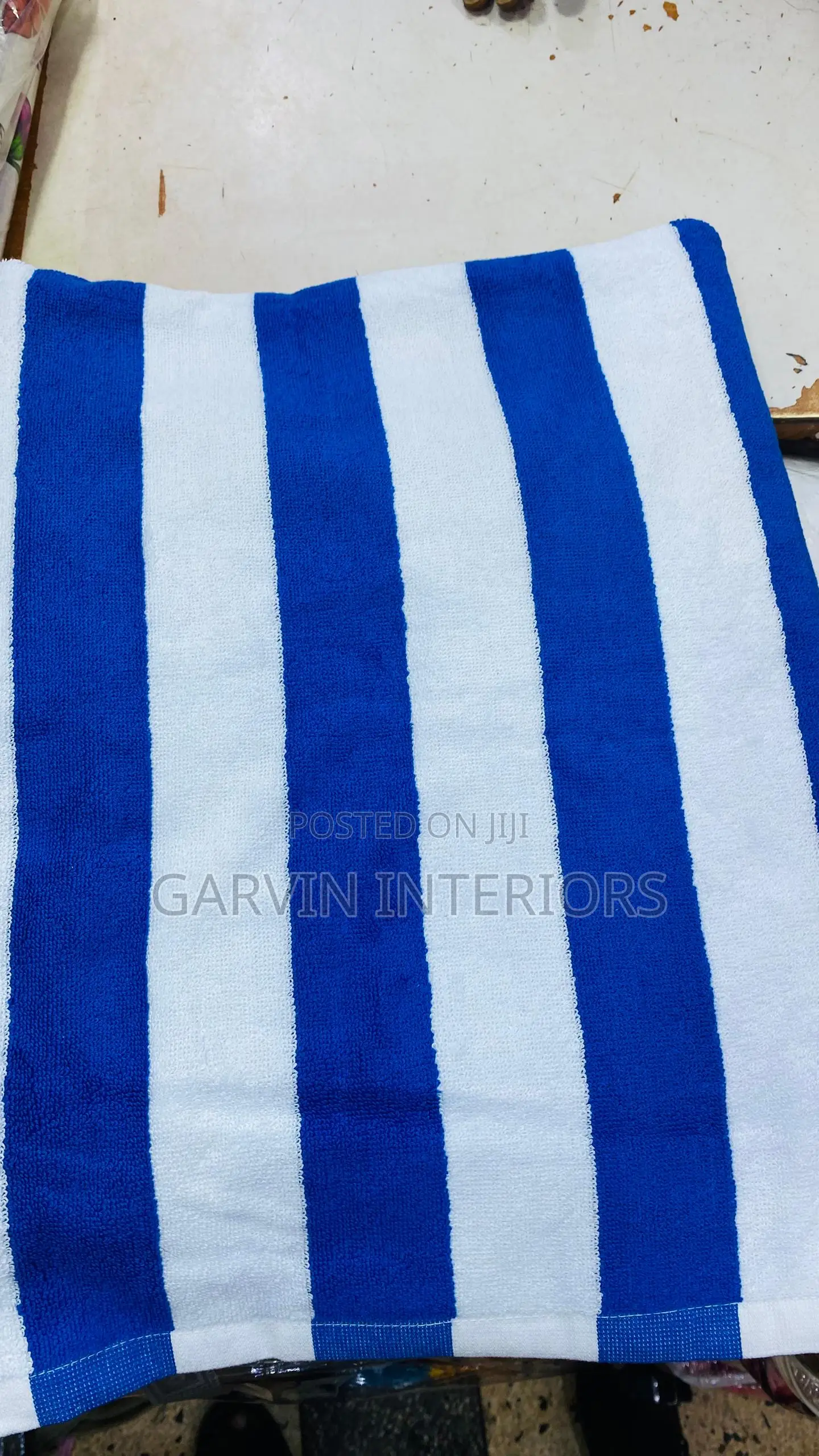 White and Blue Pool Towels