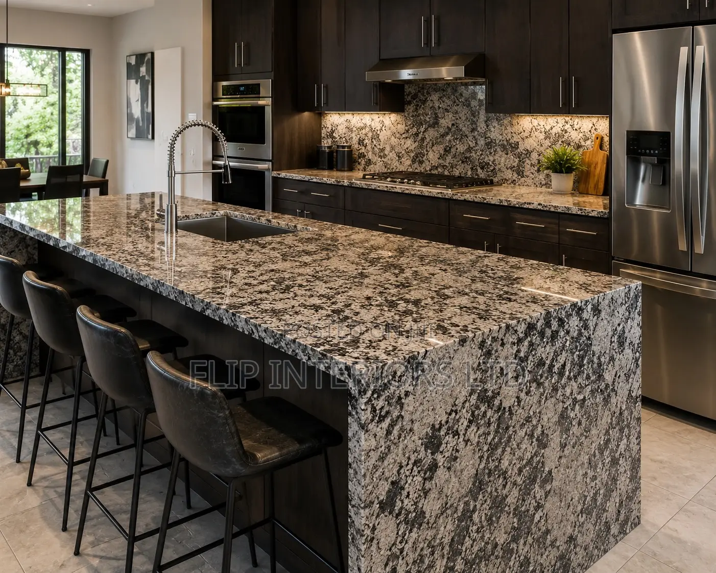 Luxury Granite Kitchen Countertops Island Installation