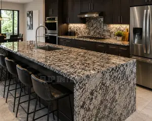 Luxury Granite Kitchen Countertops Island Installation