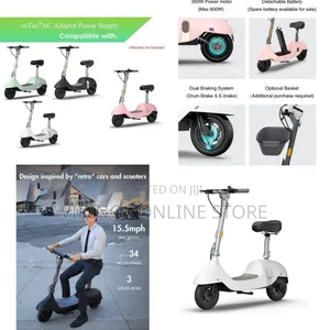 Electric Scooter With Foldable Seat, Up To 35 Miles Range 15.5mph