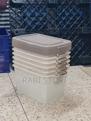 Cream Plastic Storage Boxes