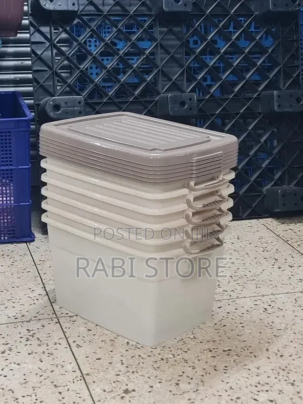 Cream Plastic Storage Boxes