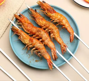 10pcs Flat Stainless Steel Kabob Skewers
