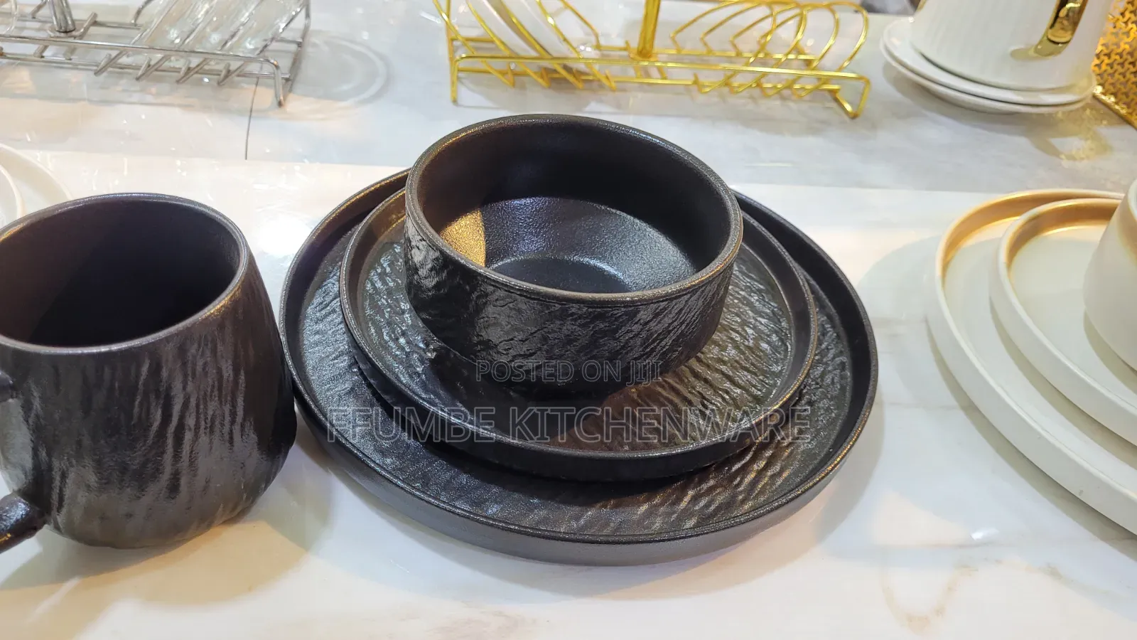 Black and White Dinner Set 24 Pieces