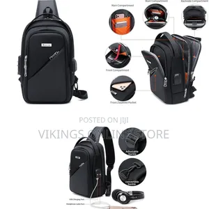 Crossbody Backpack for Men and Women, Shoulder Backpack With Usb