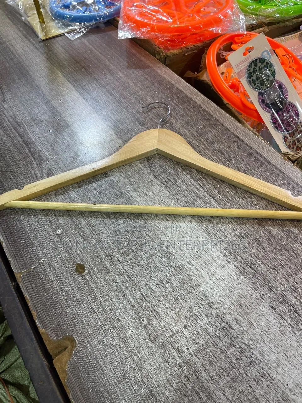 Premium Natural Wood Clothes Hanger With Trouser Bar