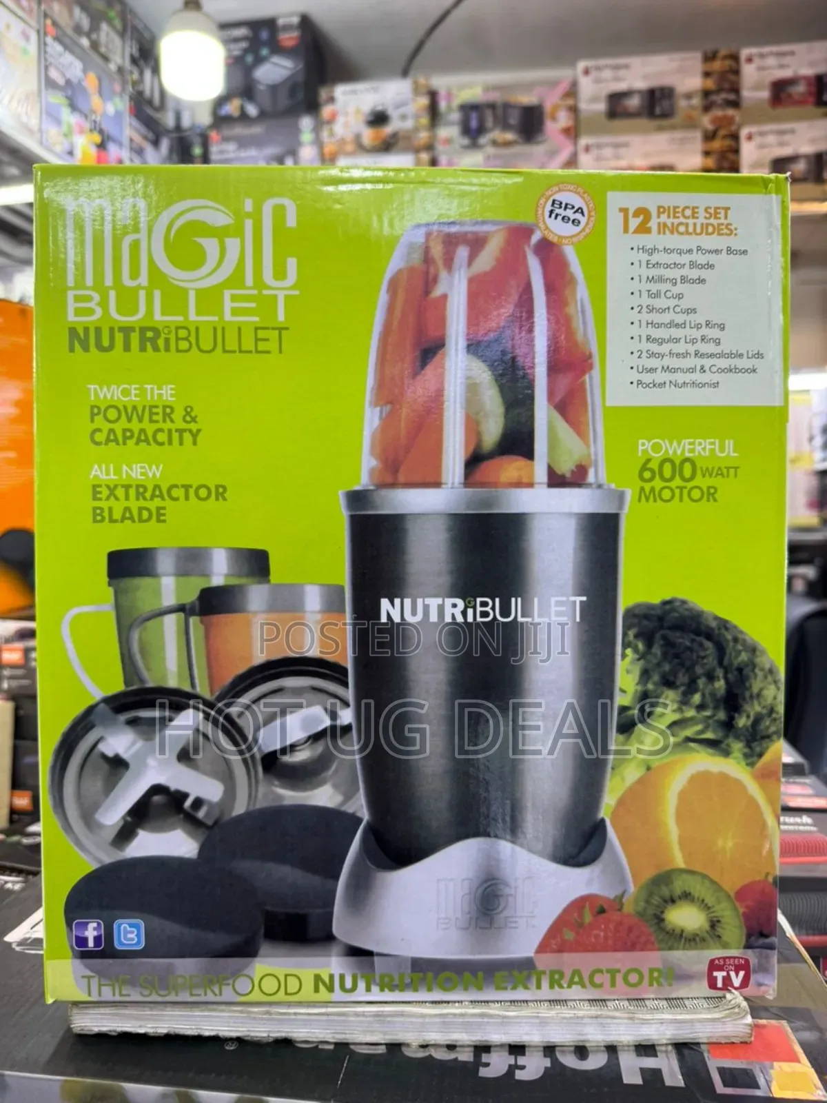 Nutribullet 600w Nutri Pro Juicer Blender Extractor Mixer- Grey.