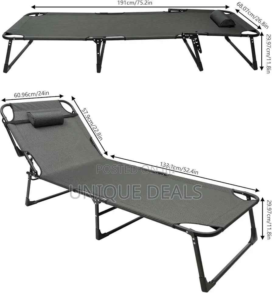 Portable Foldable Camping Chair Bed