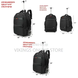 Rolling Backpack for Men With Wheels, 17 Inch Large Wheeled Backpack