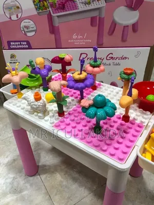 89pcs Kids Learning Table WTH Building Blocks 6 in 1 With Rabbit Chair