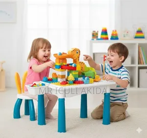 85pcs Kids Changeable Building Blocks Table With Bunny-Eared Chair