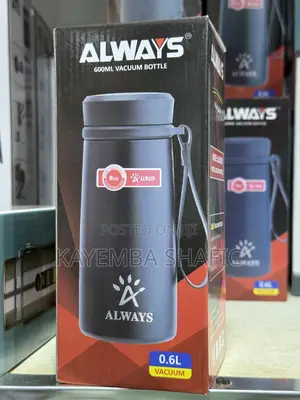Genuine Always 600ml Stainless Steel Vacuum Flask – Matte Black