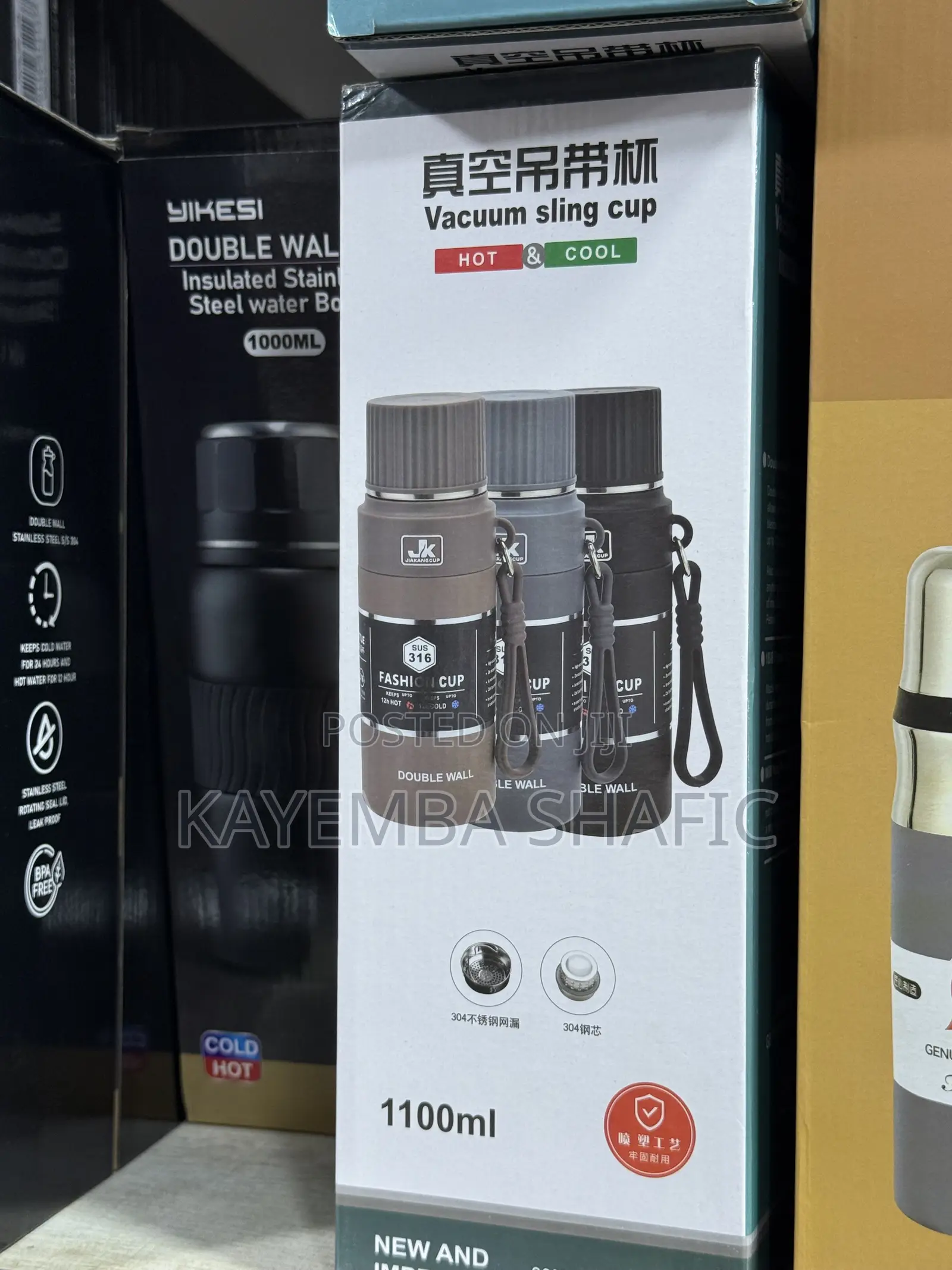 Jk 1100ml Stainless Steel Vacuum Sling Flask (Hot Cold)